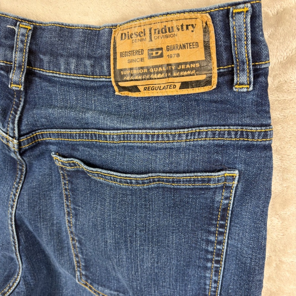 Diesel Jeans Widee R Womens 31 Wide Leg Relaxed Blue Denim Jeans High Rise RB065 - Picture 10 of 16